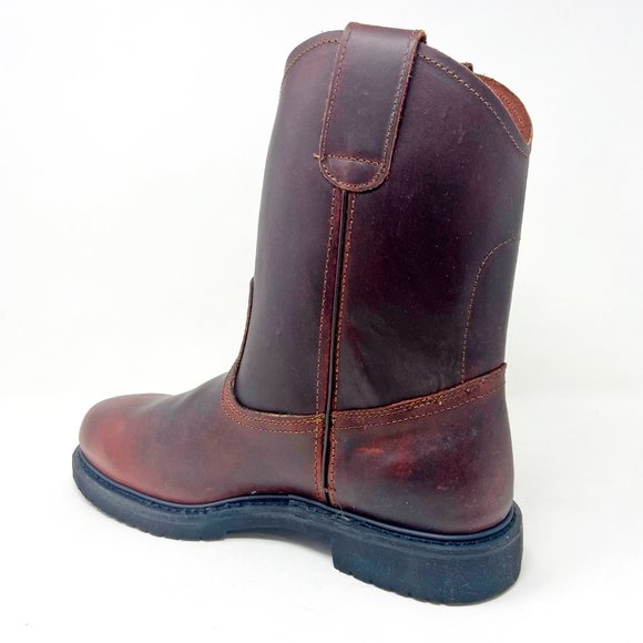 Bonanza 10" Goodyear Welt Chedron Full Grain Leather Mens Work Boots BA 103 - Picture 3 of 5